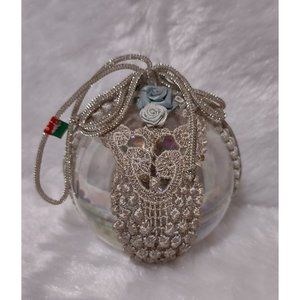 Ivory beaded Christmas ornament‎ with flowers